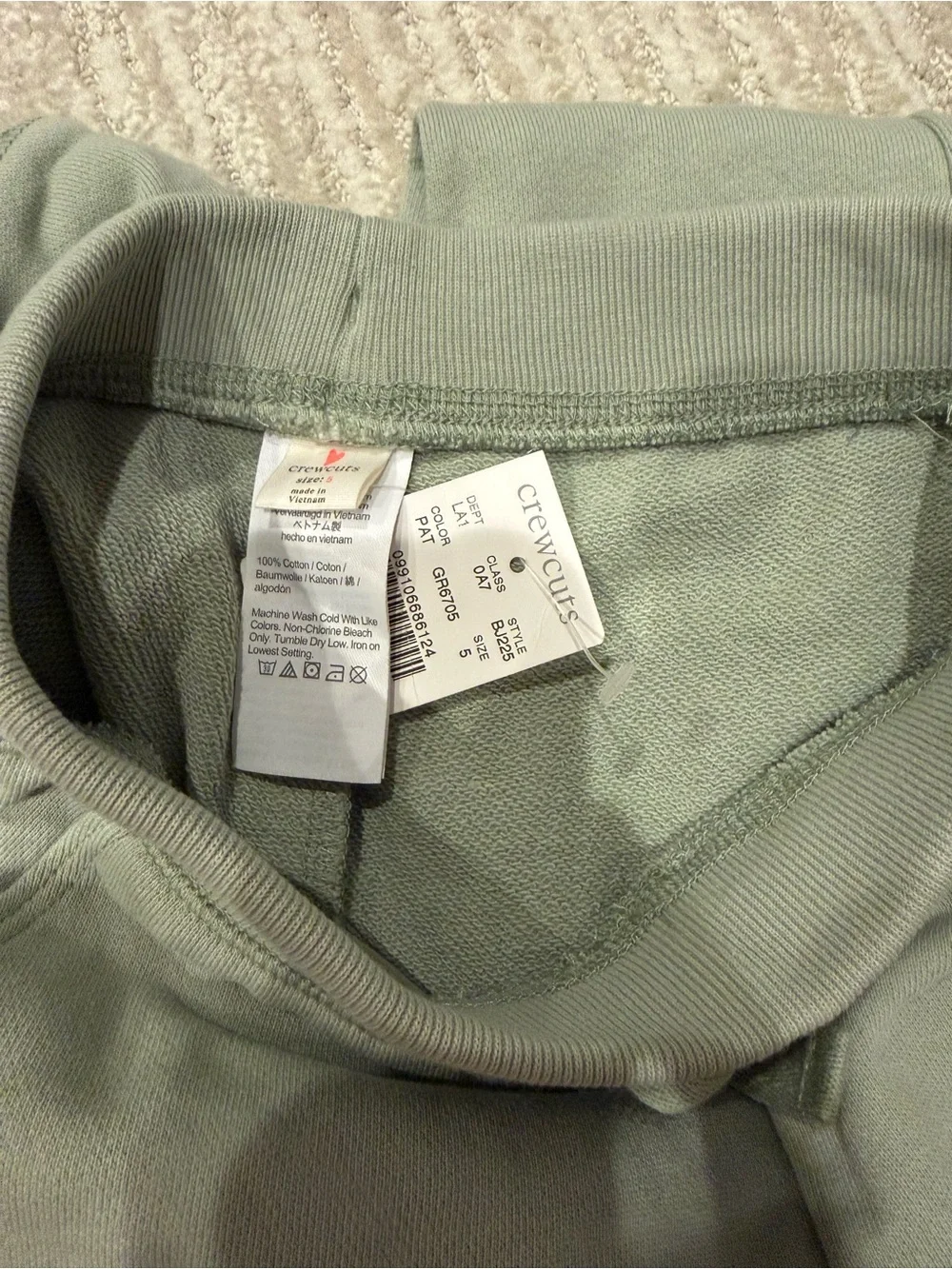 New w Tags Crewcuts by J.Crew Girls Sage Green Sweatpants Sz 5